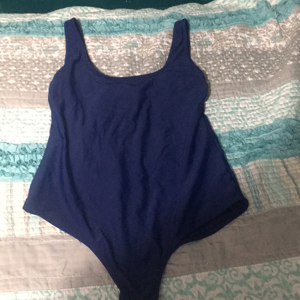 Navy blue, one piece, slimming bathing suit
